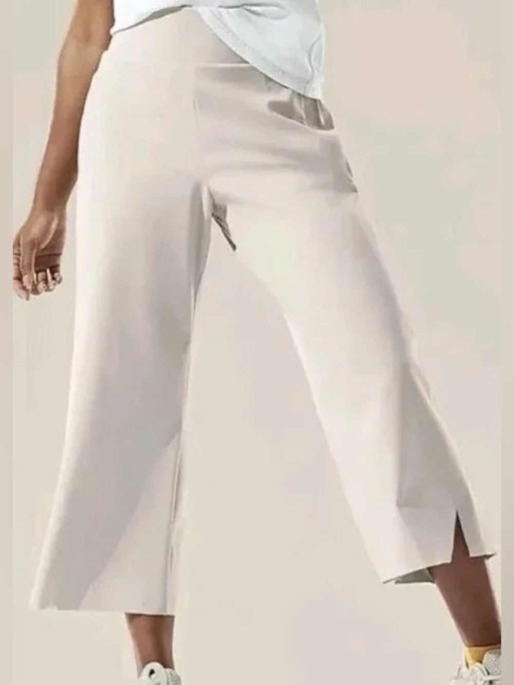 ATHLETA Cosmic Crop Pants Wide Leg Career Sz XS Biege